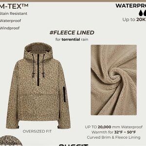 Women's Waterproof Fleece Lined Jacket -viral TikTok size small